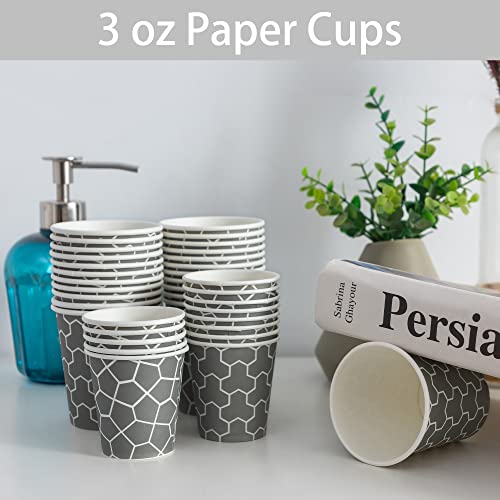 3 oz Paper Cups – 600 Count, Small Bathroom Cups, Disposable Mouthwash Cups, Espresso Cups, Mini Cup for Coffee, Tea, Water, Snack - color: Gray, size: 3 oz