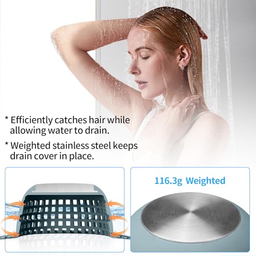 Aluvor Shower Drain Hair Catcher Bathtub Drain Cover Sink Drain Protector | Bathroom Sink & Bathtub Drain Strainer for Pop-Up & Regular Drains, Silver Greyish Blue - color: Silver Greyish Blue