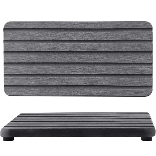 NiuYichee 2 PCS Water Absorbent diatomite Coasters, 7.1" x 3.5" Water Absorbing Stone Tray for Sink, Stone Drying mat for Kitchen Counter, Stone soap Tray Used for Hand Soaps & toiletries & Plants - color: Dark Grey, size: 7.1" x 3.5"（18 x 9cm）