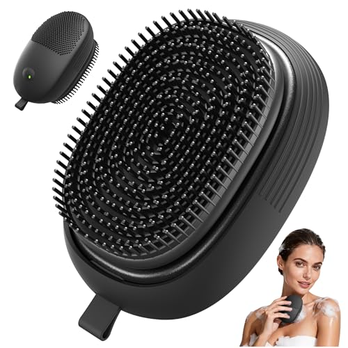 Electric Sonic Body Scrubber – Food-Grade Soft Silicone Shower Brush & Loofah Alternative, Gentle Exfoliating & Deep Cleaning, Removes Dry Skin, Boosts Circulation & Revives Skin Glow