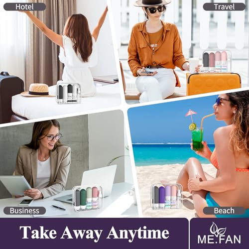 ME.FAN Travel Bottles for Toiletries,18 Pack Silicone Portable Size Bottle, TSA Approved Refillable Cosmetic Container Kits for Conditioner, Shampoo, Lotion,Face Cream - Grey - color: Grey