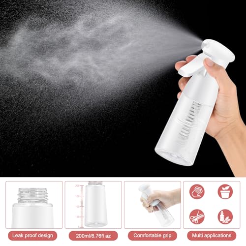 DUAIU Hair Oil Applicator with Continuous Spray Bottle Hair Scalp Massager, Silicone Root Comb Applicator Bottle Shampoo Brush and Mister Spray Bottles for Hair Dye and Hair Care