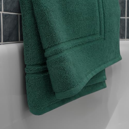 Tens Towels Pack of 2 Bath Mats 100% Cotton, 20 x 32 Inches, Super Absorbent, Hotel Quality Premium Floor Towels, Luxurious, Soft & Quick Dry, Not a Bathroom Rug (Hunter Green) - color: Hunter Green