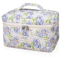 Gosect Large Makeup Bag, Cute Cosmetic Bag for Women Girls, Floral Coquette Aesthetic Toiletry Bag, Travel Make Up Organizer Bag (light blue) - color: 044Light Blue