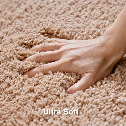 3 Pieces Luxury Bathroom Rug Set with U-Shaped Toilet Rug, Non-Slip Rubber Bottom, Thick Microfiber Fluffy Plush, Water Absorption, Quick Dry, Ultra Soft, Bath Mats for Bathroom, Tub(Beige) - color: Beige