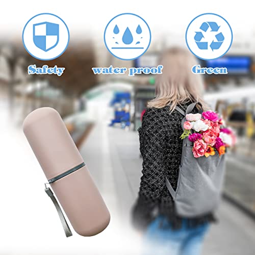 Travel Toothbrush Case, Toothbrush Holder Travel Case Portable Toothbrush Travel Container for Bathroom Travel School Business Camping Toothbrush Case for Traveling - color: Pink
