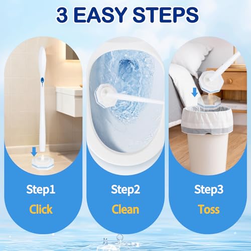 100 Count Toilet Bowl Wand Refill for Clorox - Upgrade Fiber Toilet Bowl Brush Compatible with Clorox Toilet Brush, Toilet Scrubber Refill with 5X Cleaning Power, Toilet Bowl Cleaners