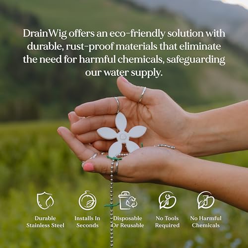 DrainWig Shower Drain Hair Catcher – Disposable Bathroom Hair Trap, Easy to Install in Shower Drain Cover, Helps Prevent Clogs – As Seen on Shark Tank - Bathroom Accessories - Shell (2-Pack) - color: White Ocean, size: 2 Count
