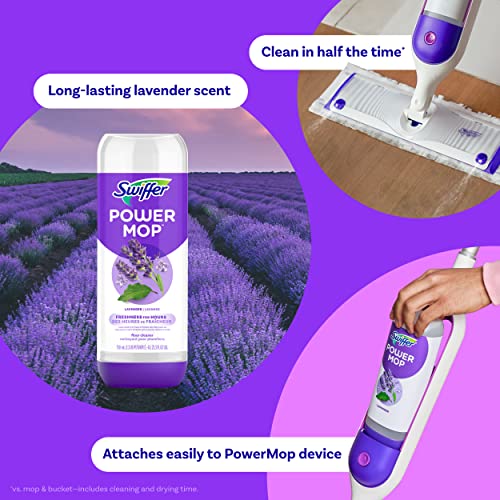 Swiffer Power Mop Refill Pack, Floor Cleaner for Mopping Tile, Vinyl, Laminate, Wood in Home, Bathroom, Kitchen, All Purpose Multi-Surface Cleaning, 5 Pads + 1 Lavender Solution, Pack of 4 - size: 4 Fl Oz (Pack of 1)