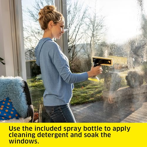 KÄRCHER WV 1 Electric Window Vacuum Squeegee 10" - Perfect for Showers, Mirrors, Glass, and Countertops - Electric Squeegee, Black - color: Black