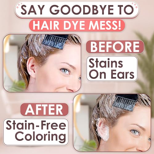 200 Pcs Disposable Ear Covers for Shower, Baths, and Hair Coloring | Lightweight Shower Ear Covers for Showering, Ears Protect from Splashes, Elastic Band that Stretches Up From 1.97" To 4.6"