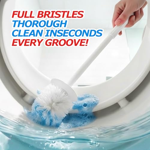 FORASTO 2Pack Toilet Bowl Brush and Holder Set - Toilet Scrubber Brush,Cleaning Brush,Bathroom Decor,Household Essentials,Cleaning Supplies,Home Essentials,White - color: White, size: 2PACK