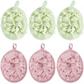 Boao 6 Pcs Bath Shower Pouf Sponge Mesh Pouf Shower Ball Exfoliating Body Sponge Pad Scrubber Glove with Flower Bath Ball (Green,Light Pink) - style: Green,Light Pink