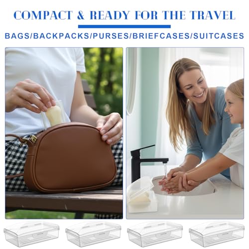 Reallnaive 36 Pcs Travel Soap Container Portable Plastic Soap Boxes Bulk with Lid Homeless Donations Bulk Gym Shower Tour Groups Hotel Outdoor Camping (Clear) - color: Clear