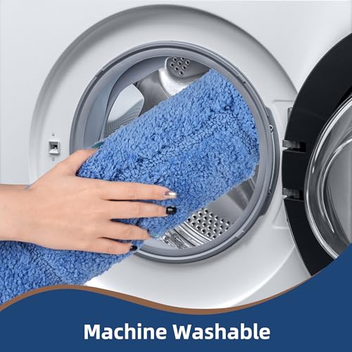 Bathroom Rugs Sets 3 Piece, with 20" x 28" U-Shaped Toilet Rug, Ultra Absorbent and Super Soft Touch, Non-Slip, Microfiber Plush,Rectangular Pattern, Quick Dry Bath Mats for Bathroom, Tub, Bedroom - color: Sky Blue