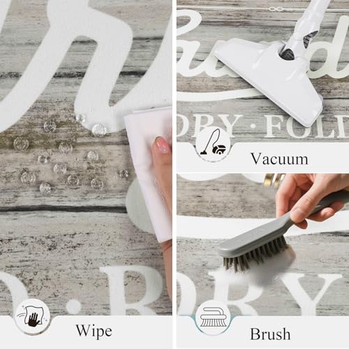 Pauwer Laundry Room Rug Runner 20"x60" Waterproof Rubber Laundry Mat Non Slip Kitchen Mats for Floor Washable Floor Mat Runner Rug for Farmhouse Mudroom Washroom Bathroom Decor - color: Wood Beige, size: 1'8" x 5'