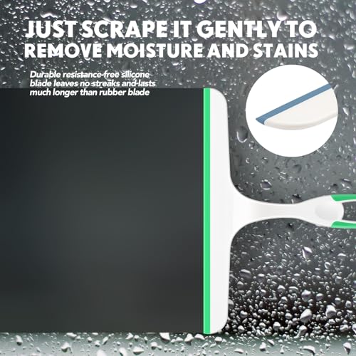 Dandat 12 Pcs Squeegee for Shower Glass Door 9.8'' Small Silicone Shower Squeegee for Doors Bulk with Hanging Hole for Bathroom Car Mirror Tile(Red, Blue, Green) - color: Red, Blue, Green