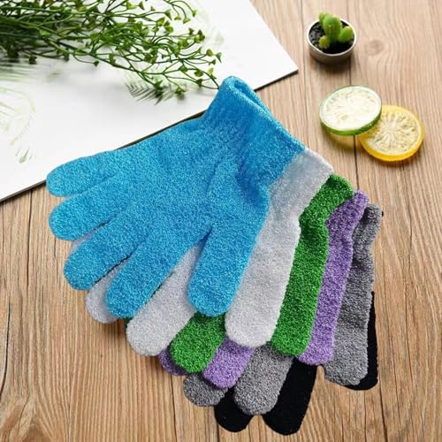 2 PCS Exfoliating Glove Loofah Sponge Exfoliating Body Scrubber Deep Cleansing Removes Dead Skin for Both Women and Men(White) - color: A5-white 1