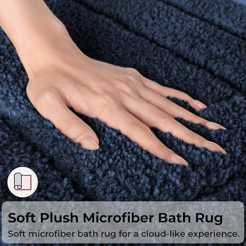GRANNY SAYS Navy Bathroom Rugs, Bath Mats for Bathroom Non-Slip, Super Soft and Water Absorbent, Extra Large Bath Rugs Washable, Microfiber Bath Rugs for Floor, Tub and Shower, 71" x 24" - color: Deep Blue, size: 2' x 5'11" (24" x 71")