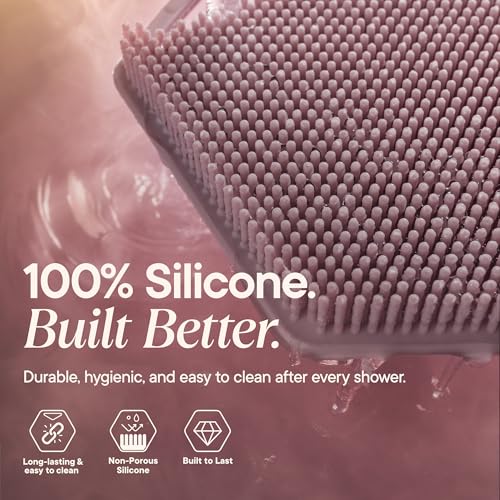 TOOLETRIES Silicone Body Scrubber 2.0, Loofah Alternative - Blossom | Gentle exfoliating shower scrubber that's quick drying, hygienic and longer lasting than traditional loofahs. - color: Blossom