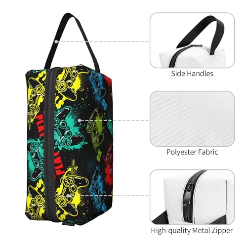 Kids Travel Toiletry Bag for Boys Girls - Waterproof Makeup Pouch Hanging Cosmetic Wash Bags Dopp Kit Shaving Bag for Toiletries Accessories(Game Start) - color: Game Start