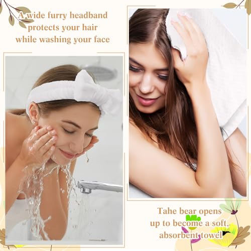 6 Set Spa Gifts Bulk for Women, Sleepover Party Favors Supplies for Bridesmaid Bridal Shower Wedding Guests Baby Shower Birthday Gift with Towels Socks Hair Tie Clip Eye Masks(White) - color: White