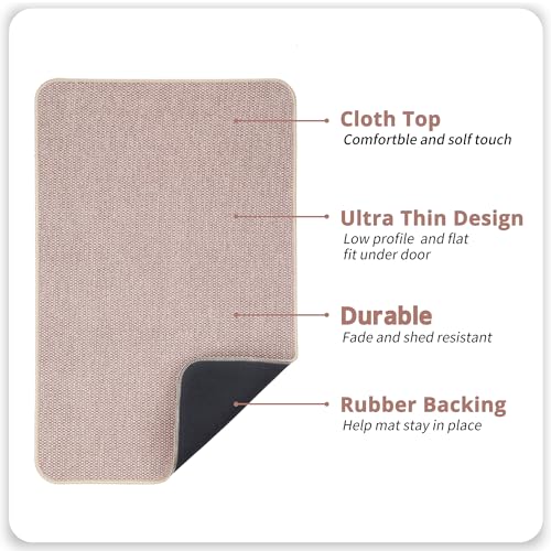 Bath Mat,Ultra Thin Bathroom Rugs,Rubber Bath Mats for Bathroom,No Slip Bath Rugs,Quick Dry,Machine Washable,Low Pile,Absorbent,Shower Outside,Sink,Home Decor Accessories.Beige,1'5"x2'3"(2 Pack) - color: Beige, size: 1'5" X 2'3" (2 Pack)