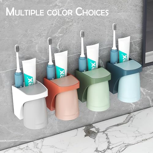 Magnetic Toothbrush Holder,sgzscl Flexible Wall Mounted Cup Water Drain Space Saving Storage Suction Organizer for Bathroom - color: Light Green