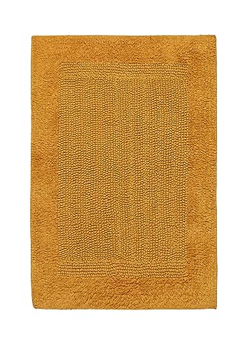 Savi Home Bath Mat Rug 17x24 Honey Mustard, 100% Pure Cotton, Super Soft Bath Rug, Plush & Absorbent, Hand Tufted Heavy Weight Construction, Full Reversible Step Out Rugs - color: Musturd, size: 1'5" x 2' (Rectangular)