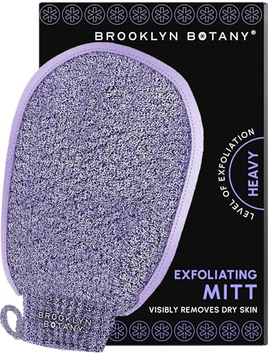 Brooklyn Botany Exfoliating Mitt for Bath and Shower – Heavy Duty Exfoliating Body Scrubber for Massage and Dead Skin Remover for Body – 1 Mitt - style: 1 Mitt