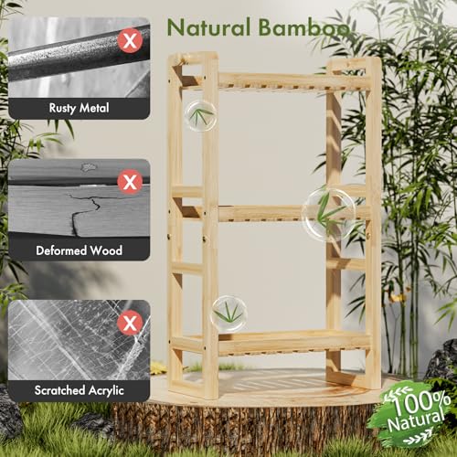 AmazerBath Bamboo Over The Toilet Storage Shelf - 3-Tier Bathroom Organizers and Storage Shelves, 2 in 1 Dual Stable Above Over Toilet Bamboo Shelf Home Storages Rack for Small Bathroom, Space Saver - color: Natural Color, size: 3-Tier