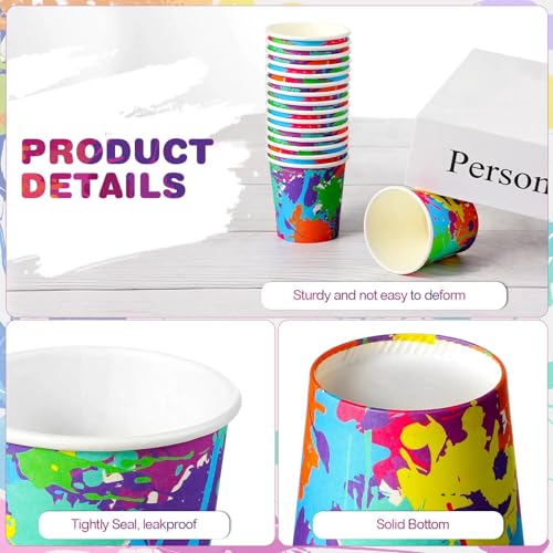 Tiamon 500 Pack 2 oz Paper Cups, Mini Mouthwash Disposable Bathroom Small Paper Drinking Espresso Cups for Home Office Travel Picnic Party Supplies(Artist Paint) - style: Artist Paint