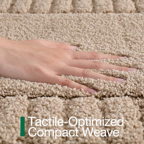 LUMI Bathroom Rugs Non Slip with Rubber Backing, Extra Soft Plush Microfiber Bath Rug Absorbent, Machine Washable Bath Mat Quick Dry for Tub, Shower, Hotel, Beige, 24"x36" - color: Beige, size: 24" x 36"