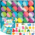 Bath Bombs for Kids with Surprise Inside, 24 Pack Kids Bath Bombs with Toys Inside Gift Set, Kid Bubble Bath Fizzy for Girls Boys with Bath Toys - color: Colorful