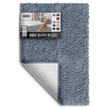 Hearth & Harbor Bathroom Rugs, Chenille Bath Mat - Machine Washable Bath Mats for Bathroom Non-Slip Backing Rubber, Quick Dry Bathroom Mat, 17 x 24 - Stone Blue - color: Stone Blue, style: 17 x 24