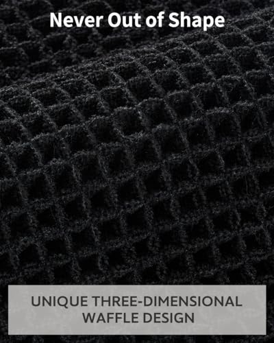 tchdio Waffle Bath Mat-Runner Rug, Super Absorbent Non Slip Bath Mats for Bathroom Machine Washable Long Rugs with Tassels, Bath Rugs for Bathroom Floor Beside Tub, 2' x 6'(24" x 72"), Black - color: Black, size: 24" x 72"