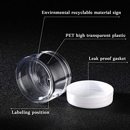 Patelai 4 Pieces Round Wide-mouth Leak Proof Plastic Container Jars with Lids for Travel Storage Makeup Beauty Products Face Creams Oils Salves Ointments DIY Making(1 Ounce,White) - color: White, size: 1 Ounce