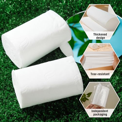 Travel Toilet Paper 6 Rolls – Coreless & Individually Wrapped, Compact Packable Tissue for Camping, RV, Hiking, Outdoor Trips, Waterproof Portable Bathroom Tissue (6)