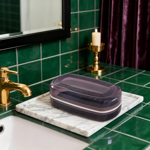 Shampoo Bar Holder Travel Case, Large Soap Holder for 5 Oz/10 Oz Oversized Bars, Soap Box with Draining Layer for Traveling Camping Gym Bathroom