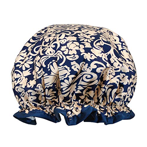 allydrew Reusable Women's Waterproof Shower Caps for Long Hair, Damask - color: Damask