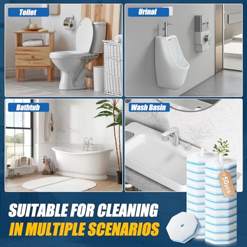 50PC Toilet Bowl Wand Refills, Replacement Heads for Bathroom Washroom Cleaning Refill, Disposable Toilet Brush Refills Compatible with Household Brushes Scrubbers Cleaning Refill Pack Local Stock