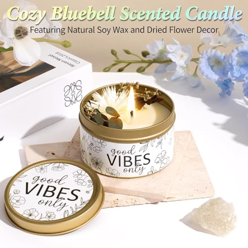 Spa Gifts for Women Bath Gift Set, BlueBell Spa Gift Baskets Home Bath Set Self Care Kit Care Package Thank You Birthday Mothers Day Easter Gifts for Women Her Mom Best Friends Sister Teen Girl Wife - color: White-Bluebell