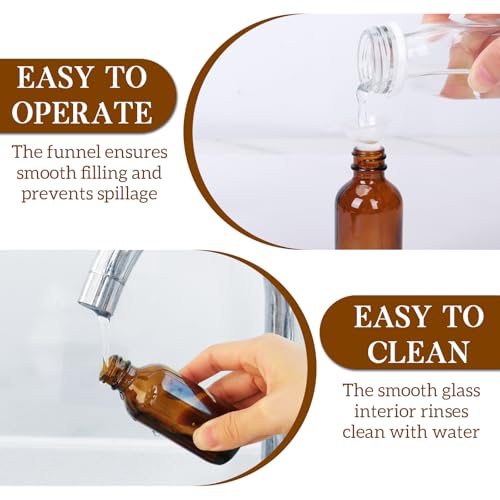 STARSIDE 48-Pack 2oz Leakproof Amber Glass Dropper Bottles | 60ml Empty Tincture Bottles, UV-Blocking Glass for Essential Oils & Crafts; Includes Funnels, Brushes, Labels & Measuring Cup - color: 2oz-Amber-48pcs