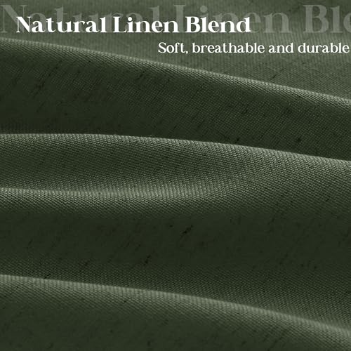 Olive Green Shower Curtain for Bathroom Water Repellent 36x72 Inch | Linen, Small Stall Bath Shower Curtains, Green, Boho, Cloth Fabric, Half Narrow RV Drapes, for Bathtub, 36 x 72 Inches - color: Olive Green, size: 36"W x 72"L (Pack of 1)