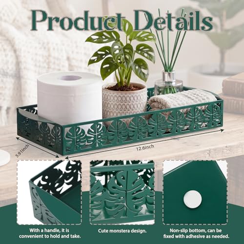 Tropical Monstera Toilet Paper Basket Cute Metal Toilet Tank Paper Holder with Handle Bathroom Storage Organizer Coquettish Preppy Accessories Decor for Bathroom Restroom - style: Tropical Monstera