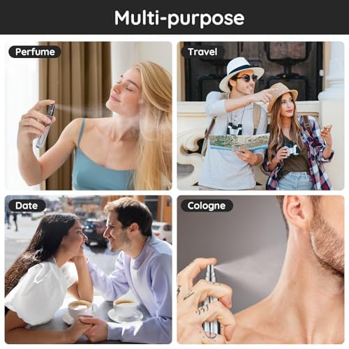 Segbeauty 10pcs Refillable Colorful Travel Perfume Bottle, 10ML Multi-color Empty Glass Atomizer, 0.34oz Portable Sprayer - color: Mixed, style: Bulk Mini Bottles