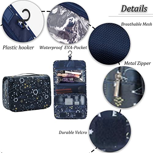 L&FY Multifunction Portable Travel Toiletry Bag Cosmetic Makeup Pouch Toiletry Case Wash Organizer(Galaxy) - color: Sky Galaxy, size: Compact Size