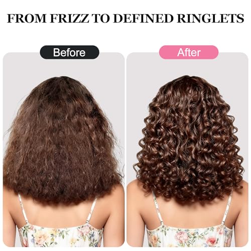 Curl Defining Brush for Thick Coily Hair, Firm-Bristle TPEE Detangling Brush for Coarse 4A–4C Curls, Dual-Sided Wide & Narrow Tooth Brush for Wet & Dry Curl Shaping– Women & Men (2054-Pastel Pink) - color: 2054-Pastel Pink