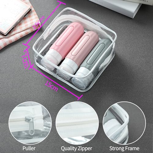 Mrsdry 16 Pack Travel Bottles for Toiletries, Leakproof Travel Containers for Toiletries, TSA Approved Silicone Travel Accessories Squeezable Refillable 3oz for Shampoo Conditioner Lotion - color: Pink