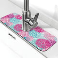 Dahlia Bright Flower 15" X 5.5" Kitchen Sink Splash Guard Faucet Faucet Guard Draining Mat Sink Splash Guard Faucet Kitchen Bathroom - color: Dahlia Bright Flower